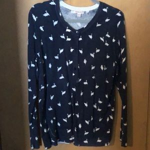Navy swan cardigan